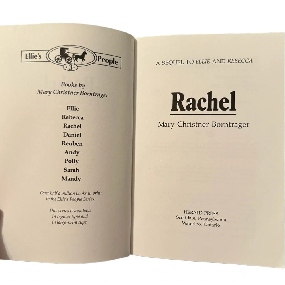 (Book) “Rachel,” By Mary Christner Borntrager. Copyright 1990.